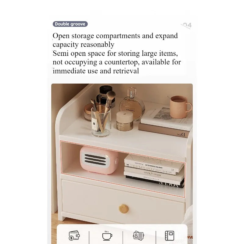 Modern Bedside Table with Storage Cabinet