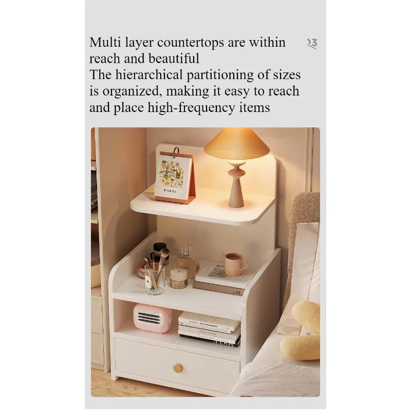Modern Bedside Table with Storage Cabinet
