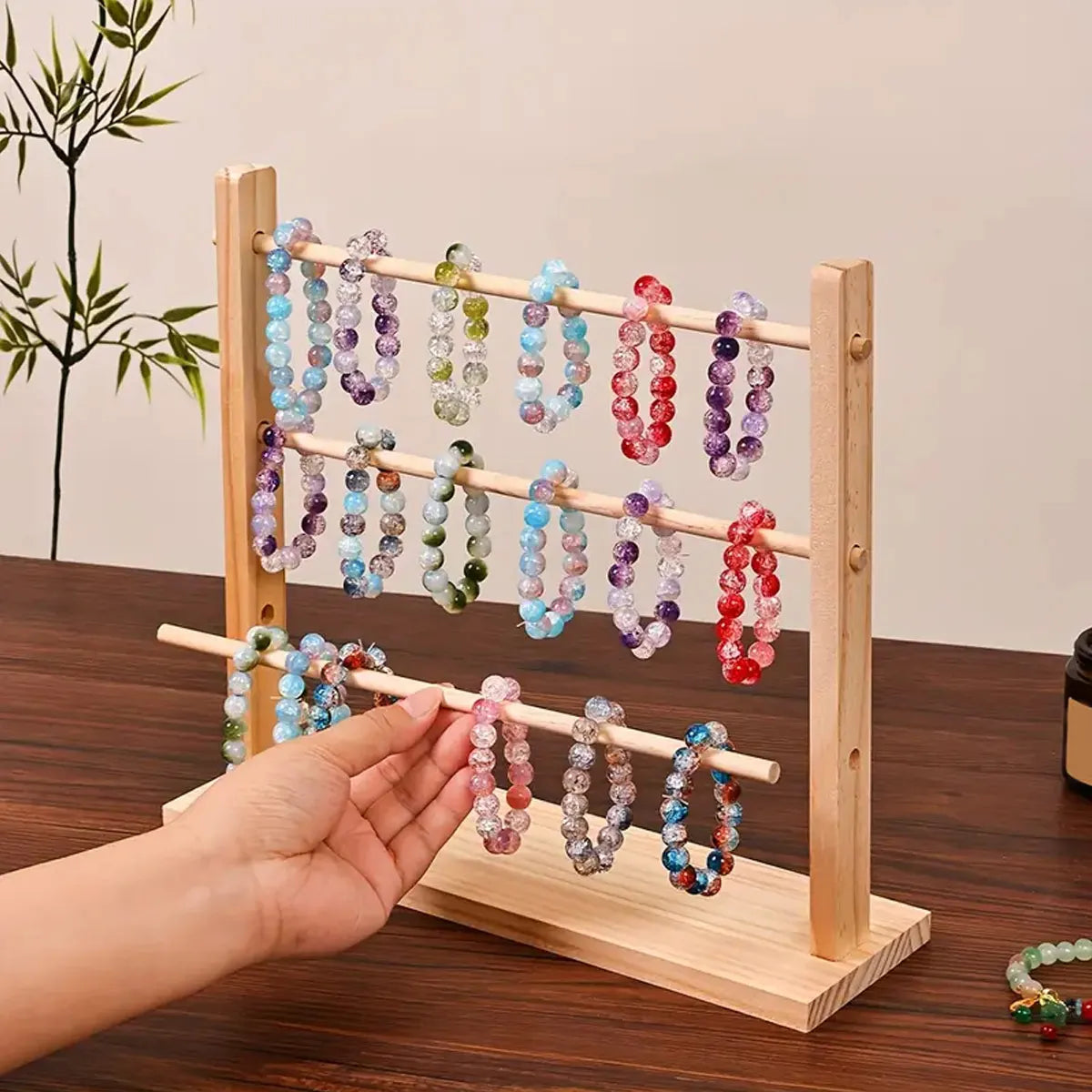 1pc Jewelry Storage Rack, Suitable for Storing Bracelets, Wooden Display Stands for Dressing Tables, Jewelry Towers