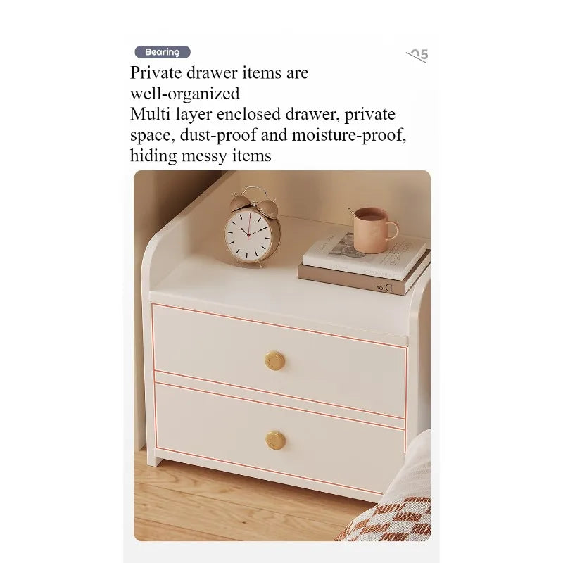 Modern Bedside Table with Storage Cabinet