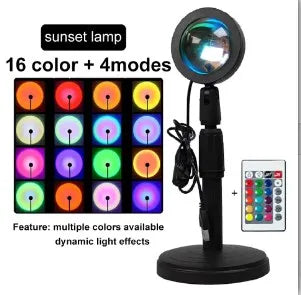 LED Sunset Lamp USB Projector Light