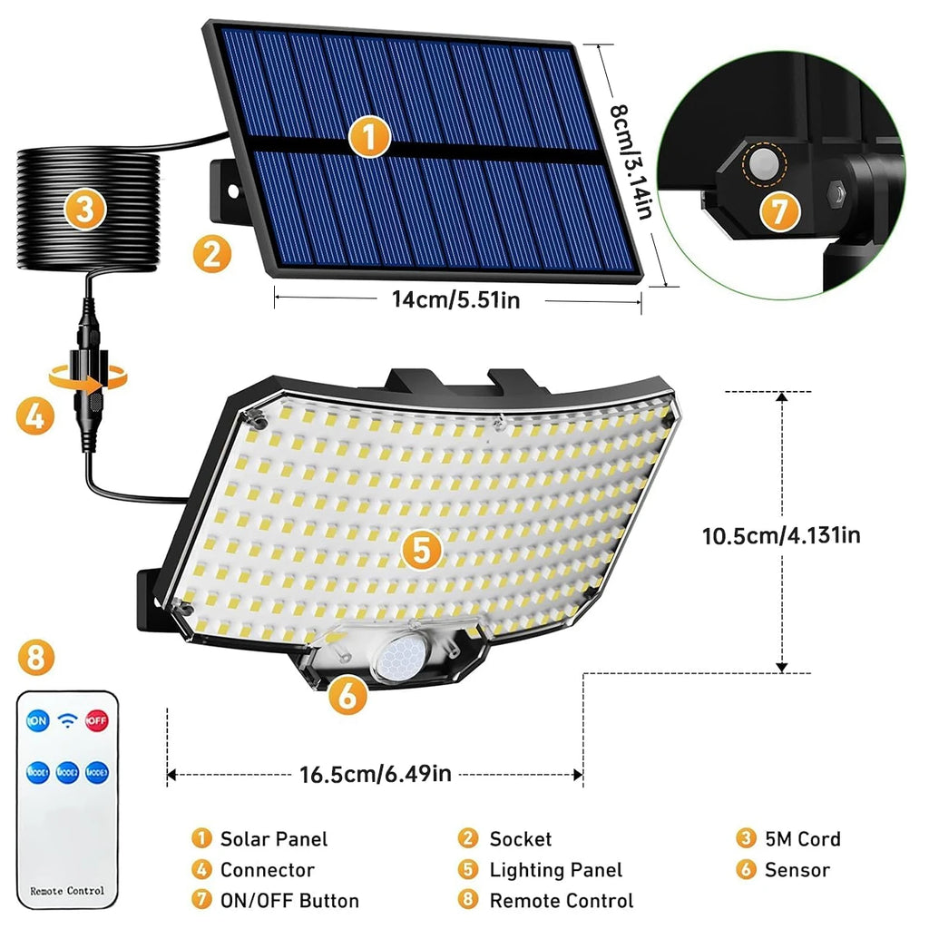 Solar Security Light | 234LED, IP65, 3 Modes