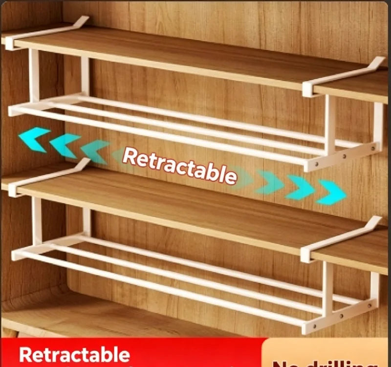 Adjustable Under-Shelf Shoe Organiser