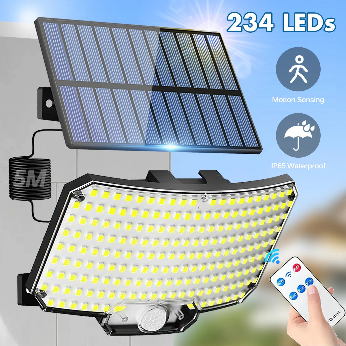 Solar Security Light | 234LED, IP65, 3 Modes