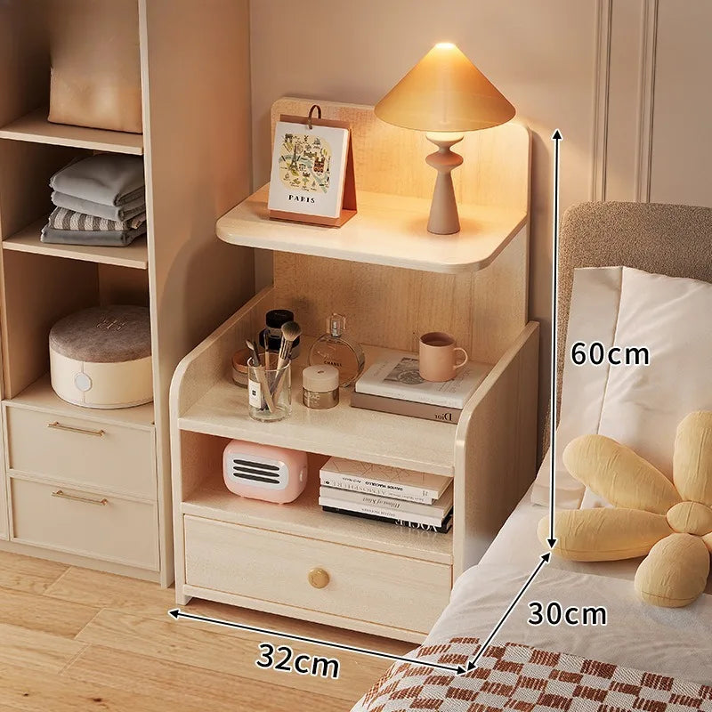 Modern Bedside Table with Storage Cabinet