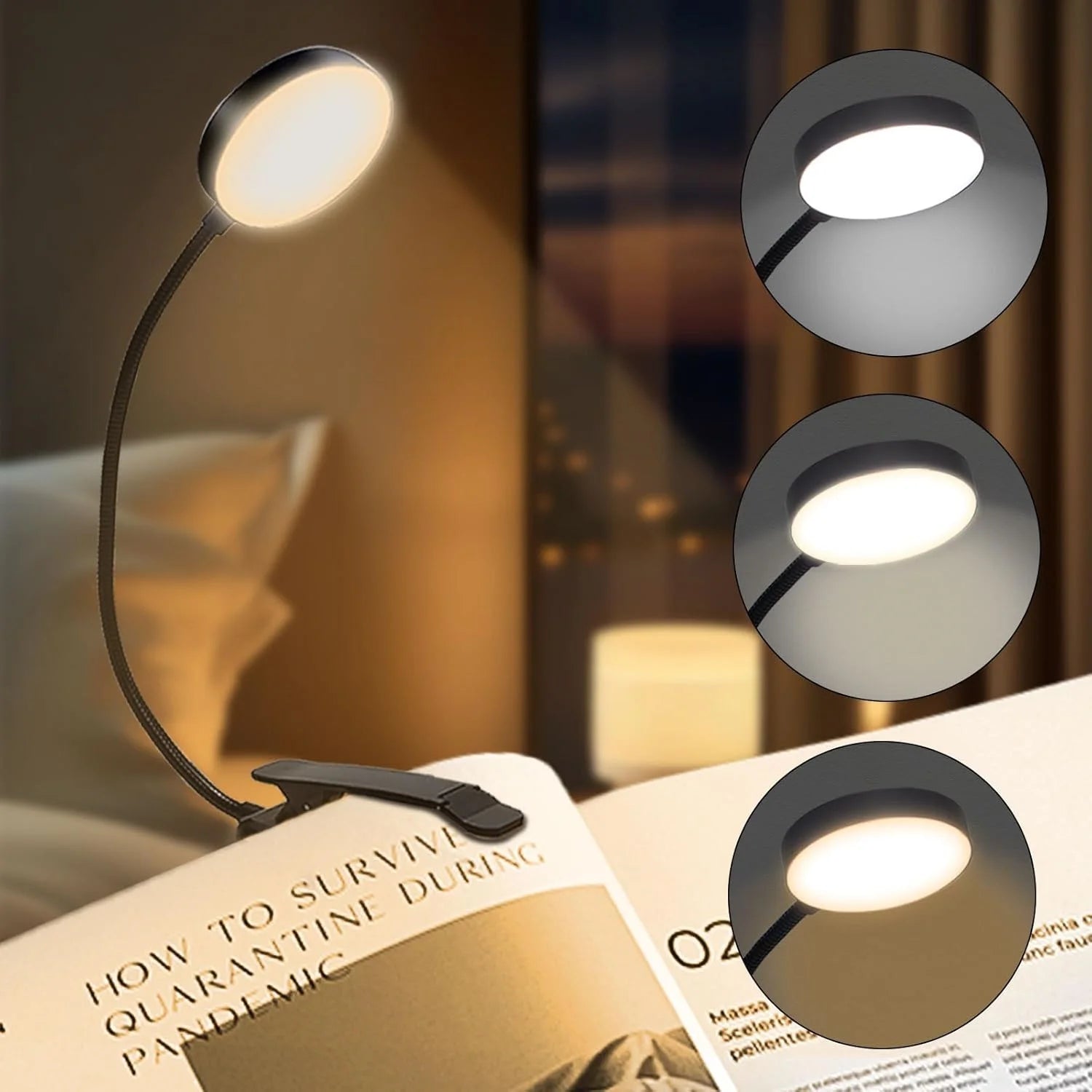 14 LED Dimmable Clip-On Reading Lamp