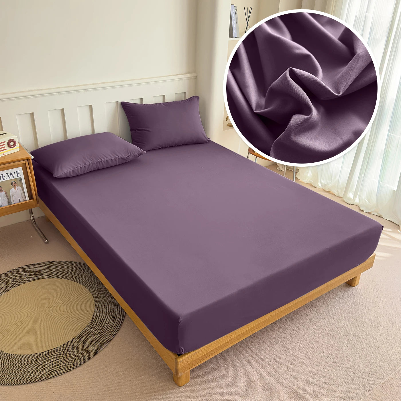90/120/150/180x200 Fitted Bed Sheet With Elastic Band Solid Color Mattress Covers Protector Single Double King Beds 100% Polyest