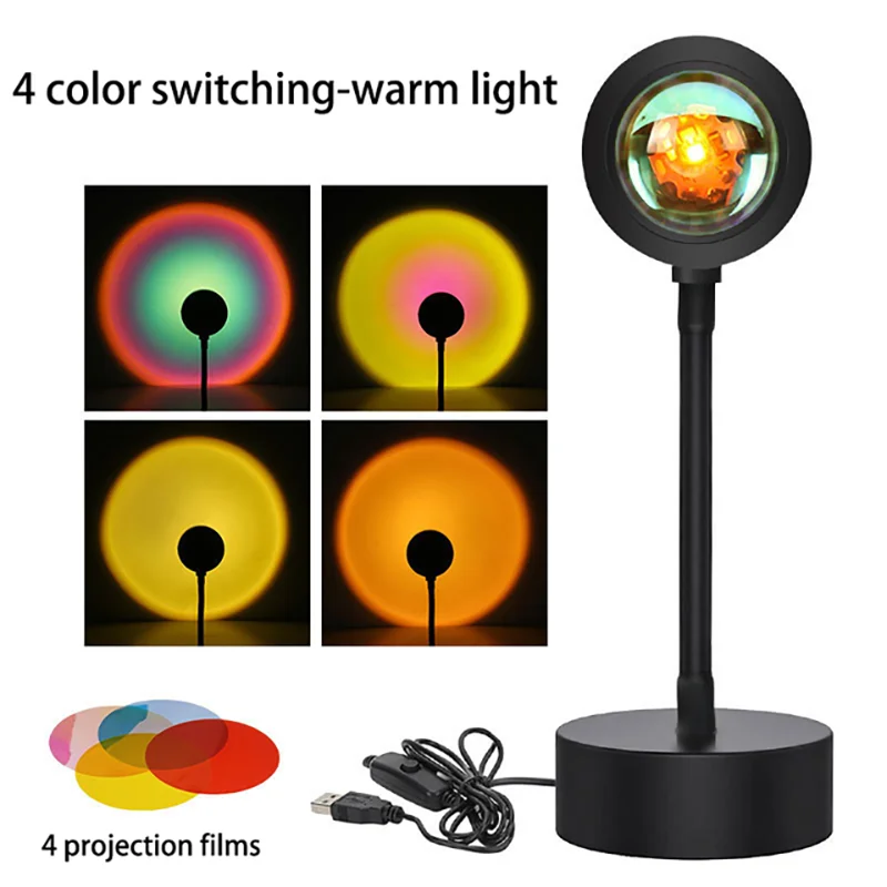 LED Sunset Lamp USB Projector Light